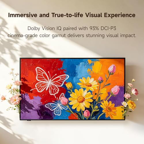 Image of iFFALCON 55-Inch Class QLED 4K F75 Smart TV, Ultra-Slim 1.1'' Floating Picture Frame TV, Seamless Wall-Mount Installation | Dolby Vision IQ, 144Hz, Google TV, Alexa | Works w /Legacy Devices