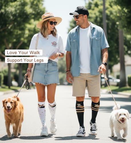 Image of 4 Pairs Compression Socks for Women Circulation-Best Support for Nurses,Running,Athletic,Travel
