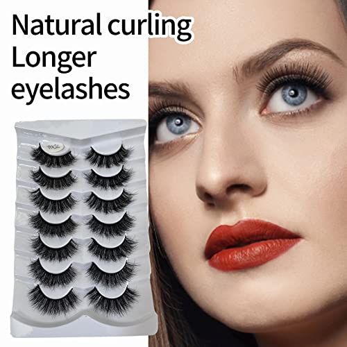 7 Pairs Of Soft Eyelashes Multi Layer Lengthened Thick Thickened Fluffy False Eyelashes Lashes False Eyelashes Dramatic 20Mm Faux Mink Lashes Pack Wispy Long Short Natural Lashes (C, One Size) #TOP5