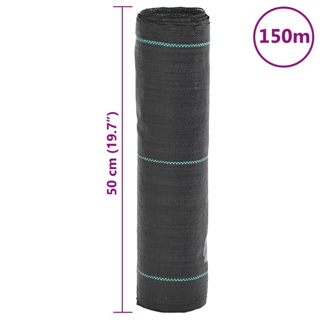 Homgoday Membrana para malezas PP Negra 0,5x150 m Tela para Control de maleza para Huerto Tejido Permeable al Agua Estabilización Rayos UV Barreras contra Malezas