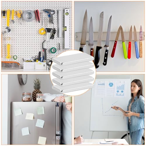 Culinavog 16 Stück 20x10x2mm Magnete Stark, Magnet Kleine Rechteckig Neodym, Magnet Extra Stark Flach Rechteckig, Dünn Metallplatte für Magnete für Kühlschrank Magnettafel Whiteboard Magneten
