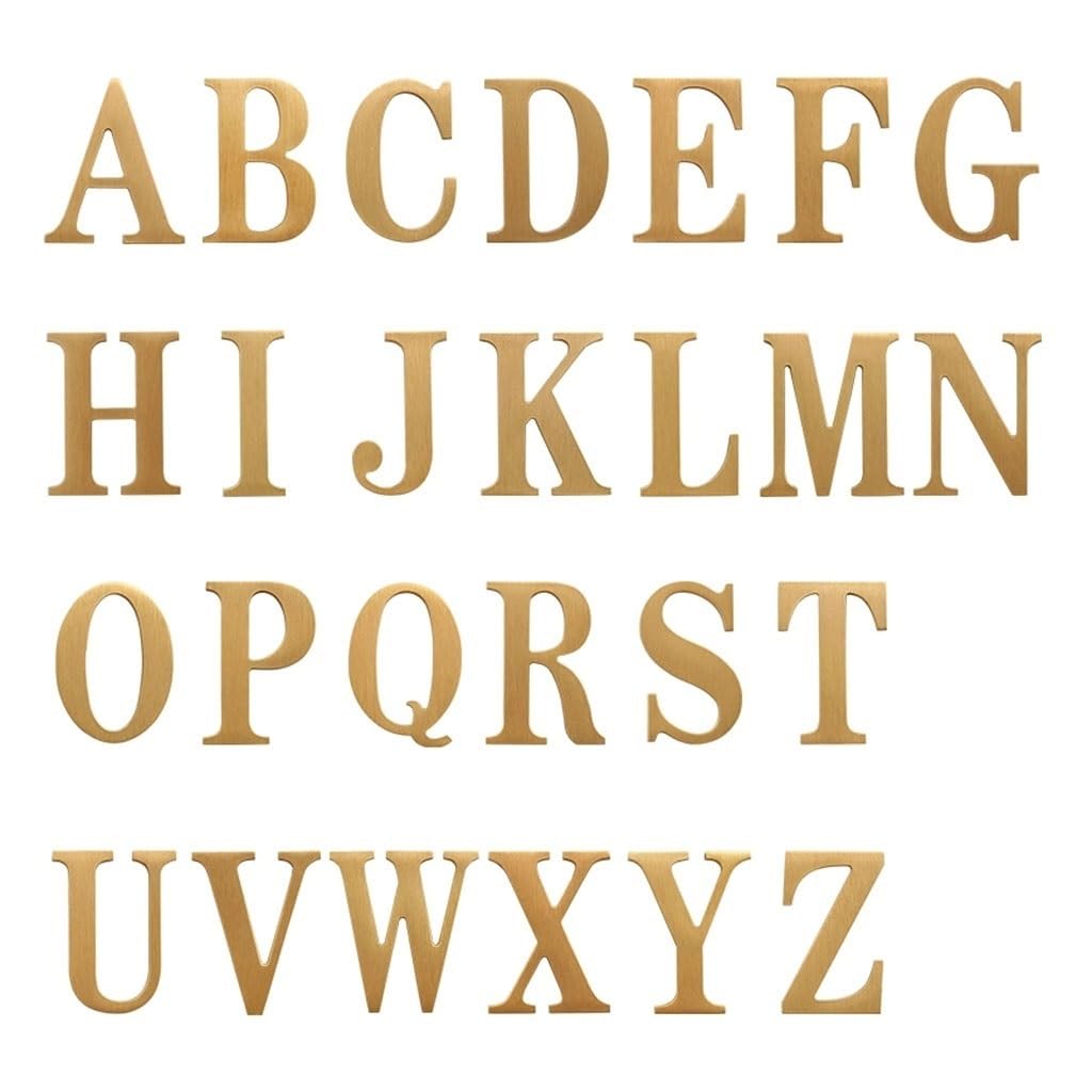 Shu 1 Uds. Letras De Latón Dorado Decoración De Pared/placas De Puerta, Placas De Puerta De Número De Habitación De Dormitorio De Hotel De Metal Retro De 65mm, Autoadhesivas (Color