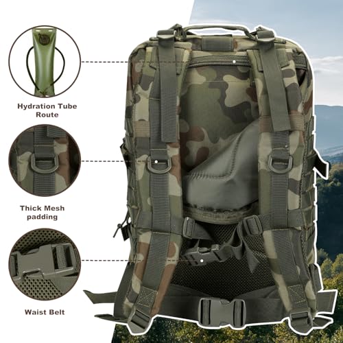 Image of Hannibal Tactical MOLLE Assault Backpack, Tactical Backpack Military Army Camping Rucksack