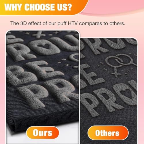 Image of VinylRus Puff HTV Heat Transfer Vinyl Roll, Silver, 12 inch x 6FT