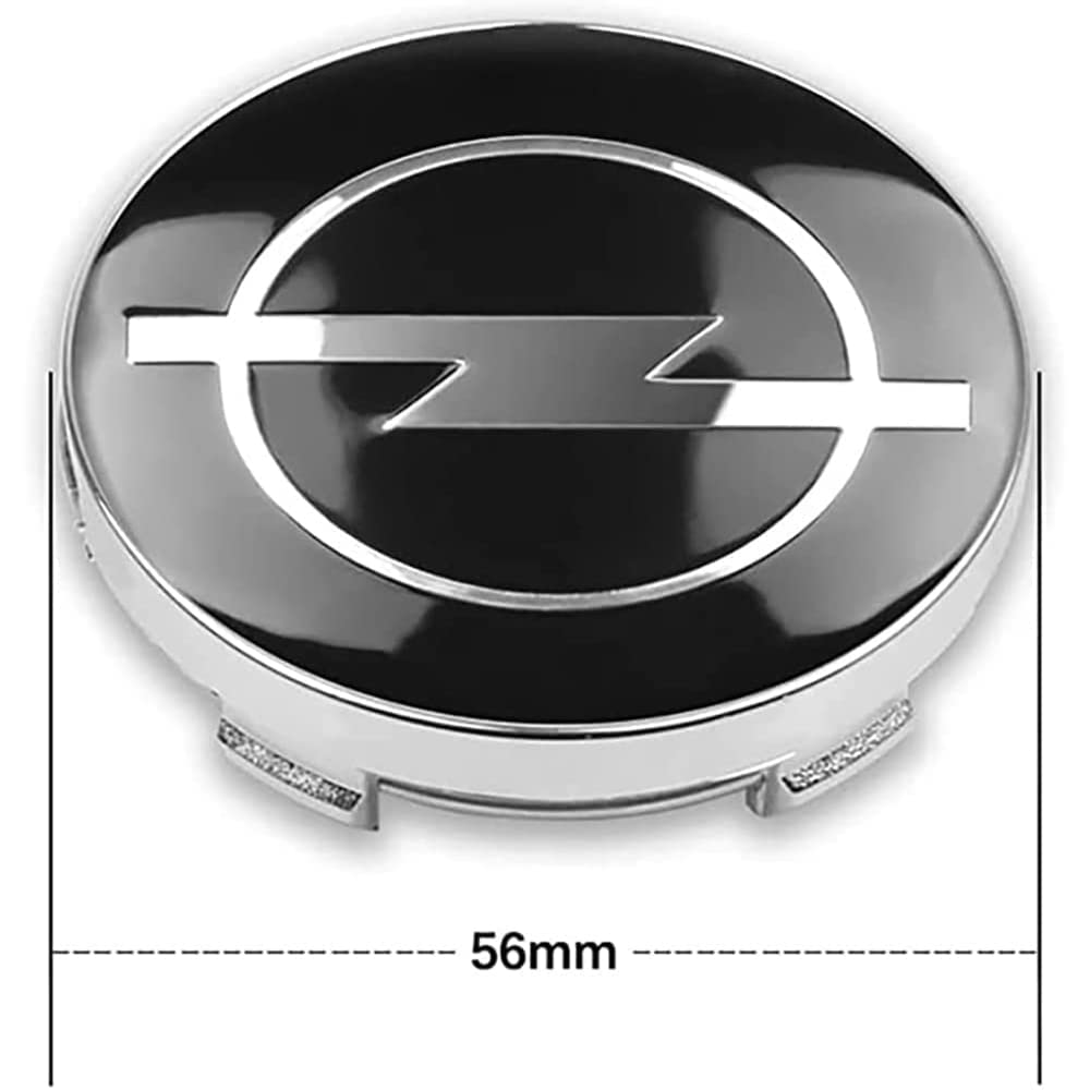 Cache-moyeux Pour Opel Zafira, Astra, Corsa, Mokka… - 4 Pièces, 56 Mm, Enjoliveur Centre Jante Noir - 5