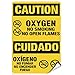 Produktbild Aufkleber mit Aufschrift"Caution Oxygen No Smoking No Open Hazard", brennbar, langlebig, selbstklebend, UV-geschützt und wetterfest 5×7 inches siehe abbildung