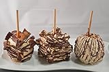 US Sweets Caramel Apple 3 Pack - Caramel Granny Smith Apples Dipped in Peanut Butter White Chocolate