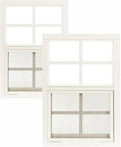 Miniatura 11 de Ventanas para cobertizo 12x18 pulgadas (paquete de 1) Ventanas corredizas con vidrio templado y mallas Montaje al ras, marcos de aluminio blanco