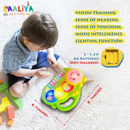 Image of Toddler Musical Keyboard Piano Toy - Drum Sounds, Fun Melodies, Animal Buttons & Light-Up Keys | Early Learning Music Toy for Boys & Girls Ages 2 to 5+