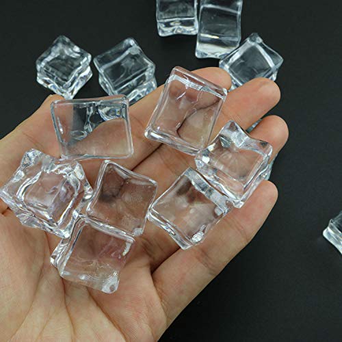 Tegg 20Pcs Nontoxic Clear Crystal Fake Ice Cubes And 6Pcs Fake Lemon Slice For Home Decoration Wedding Centerpiece Vase Fillers #TOP3