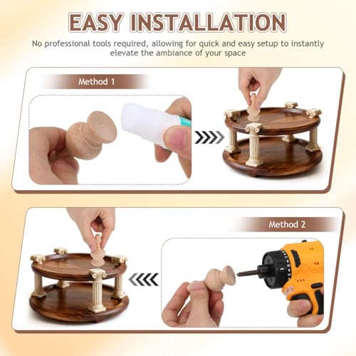 Image of balacoo 10Pcs Unfinished Wood Finials for Crafting Roman Column Baluster Spindles 2.55 X 1.06 X 1.06 in Wood Spindles for Crafts DIY Furniture and Woodworking Decoration