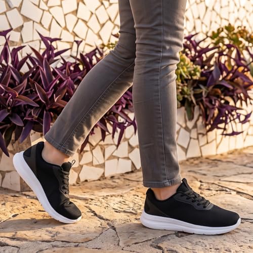 Image of Women Wide Toe Commute Walking Shoes Lace Up Size 6-11 US
