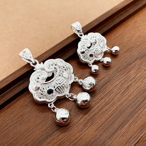 Pendentif argent 990 serrure fleur anti-ternissement homme femme