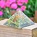 Orgone Pyramid - Flower Of Life Orgone Energy Peridot Copper Pyramid- Healing Crystals for Meditation, Yoga, Home Office Decor Gift