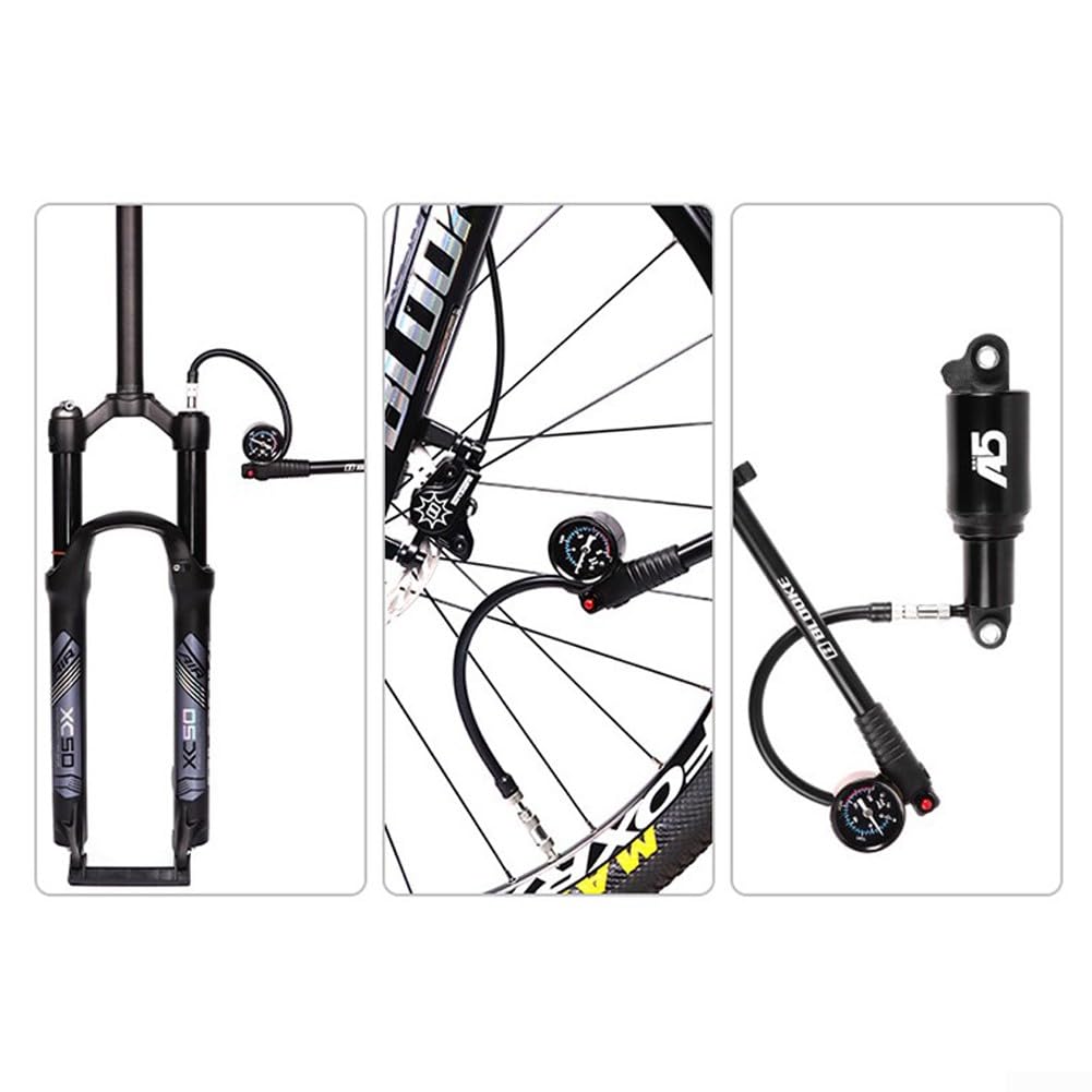 Pompa ammortizzatore per bicicletta, gonfiaggio ad alta pressione 300 psi, per ammortizzatore posteriore e forcella ammortizzata per mountain bike, bici da strada