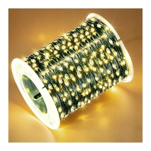 FLVOECN-1000-LED-Fairy-Lights-328FT-Warm-White-String-Lights-Waterproof FLVOECN 1000 LED Fairy Lights, 328FT Warm White String Lights Waterproof - Image 1