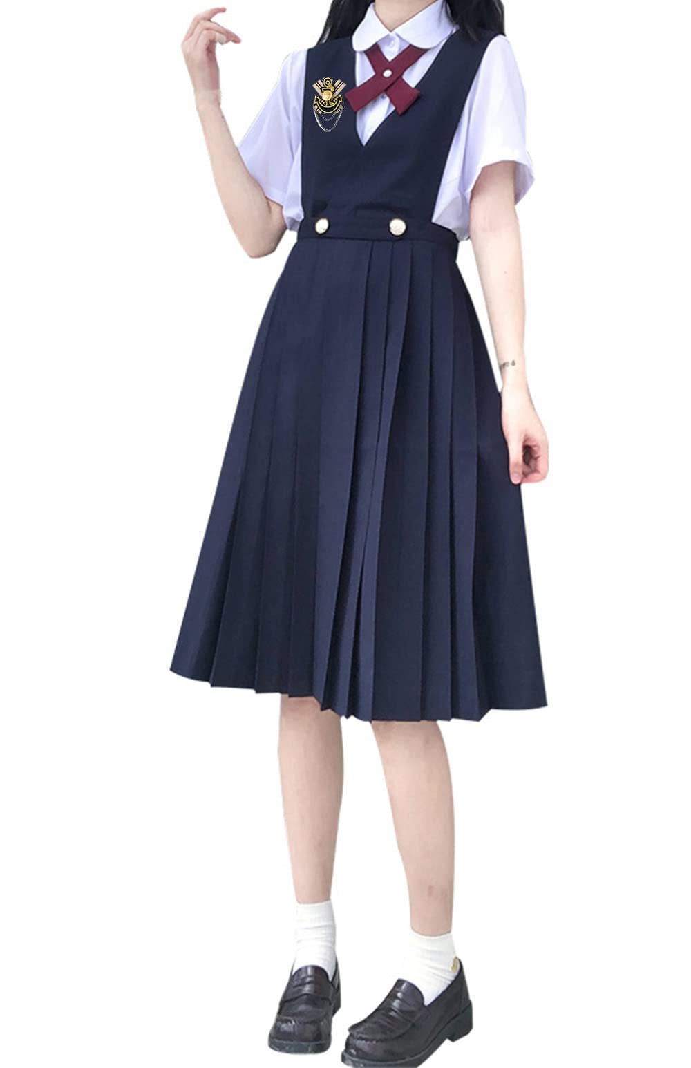 Amazon.co.jp: [CAWILXHA] 【まるこの猫柳】紺 黒 セーラー服