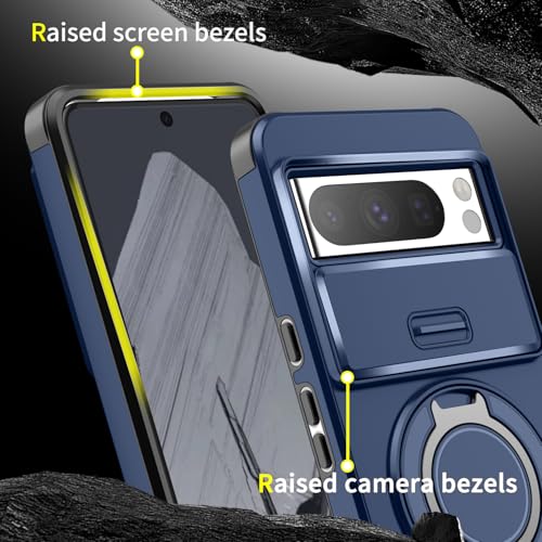 Coque Google Pixel 8 Pro avec support rigide anti-rayure et bleu - 5