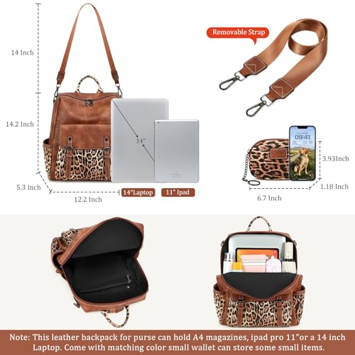 Image of AGLOD Backpack Purse for Women PU Leather Back Packs Designer Ladies Shoulder Bag Fashion Faux Work Travel Handbags