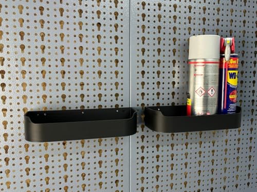 C3E 2X Ablage Sprühflaschen Lochwand passend für Küpper Lochwand und Eurolochung 45 mm Eurolochwand - Alle Lochwände - Systemhalter - Lochwand Zubehör (2X Ablage)
