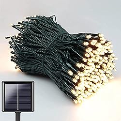 NEXVIN Guirnalda Luces Exterior Solar 20M 200 LED Blanco Calido, Cadena de Luces Navidad, 8 Modos, Decorativas Impermeable para Arbol, Patio, Jardin