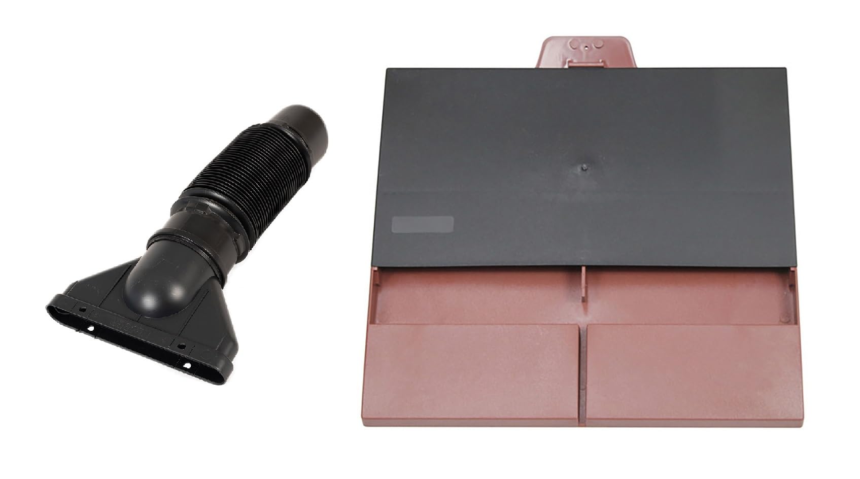 Eroofing Antique Red Klober Uni-Plain Tile Vent + Adaptor + Flexi To 100Mm (Antique Red)