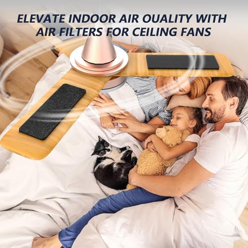 Image of Ceiling Fan Air Purifier Pads, Pack of 3 | Activated Coconut Shell Carbon, Trap Dust, Odors & Allergens, Easy-Stick Universal Fit, Odorless & Unscented
