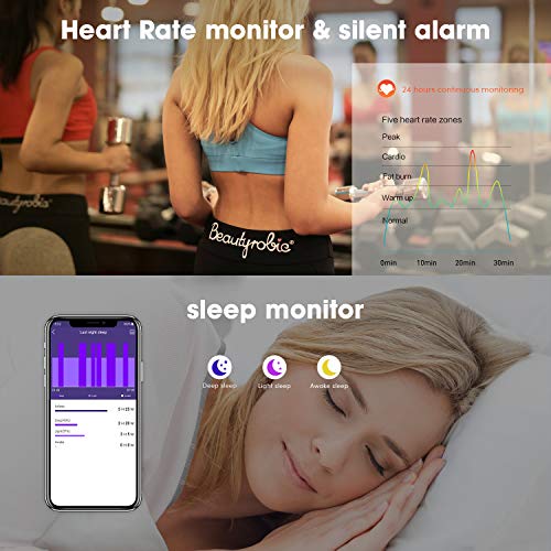Fitpolo Fitness Watch Activity Tracker with Heart Rate Monitor Calorie Step Counter, Sleep Monitoring Pedometer Waterproof Smart Bracelet for Women Men Kids(Pink)