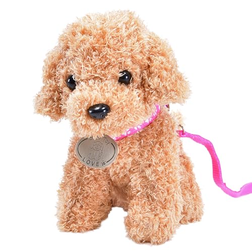 Kögler 94813 - Peluche ARI, un caniche con Correa, de Color Beige, de Unos 21 cm de Altura, un Suave Peluche para niños, para Jugar, coleccionar y Regalar