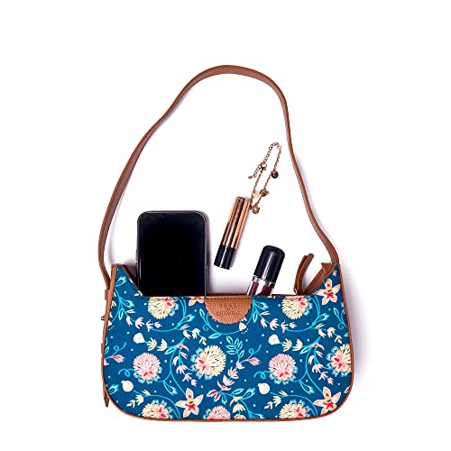 Image of TEAL BY CHUMBAK Women's Sling Bag |Shoulder Bag | Crossbody Bag | Printed canvas PU With Zipper closure and shoulder strap