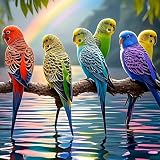 Diamond Art Kits for Adults Parrot, DIY 5D Diamond Painting Kit for Beginners Bird, Full Round Drill Gem Art Dots for Adults, Diamond Dots Paintings Crafts Home Wall Decor 14X14 Inch