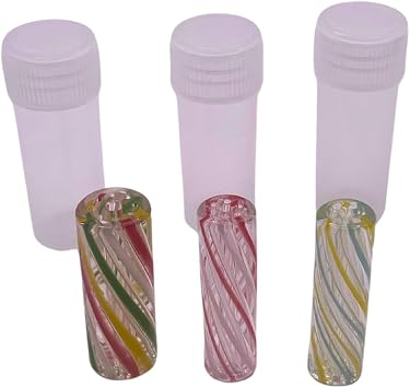 3 Piece, Multicolour Twisted Glass Filter Tips Bundle, Reusable Borosilicate Glass Mouthpieces   7-Hole 9mm & 9-Hole 10mm, Easy Clean, Multiple Colourways 3pc - Red, Green, Yellow, White, Blue
