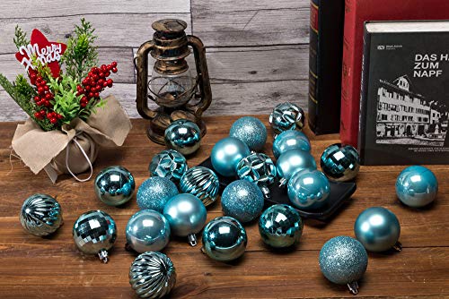 Ams 34Ct Christmas Ball Mini Ornaments Party Decorations Shatterproof Festival Pendant Hangings For Xmas Tree Decor(1.57''/40Mm,Light Blue) #TOP4