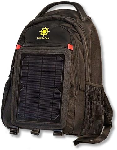 SolarGoPack solar powered backpack, charge mobile devices, Take Your Power with You, 12k mAh Lithium Ion Battery, 27 liter Ballistic Nylon Bag, Black - Stay Charged my Friends