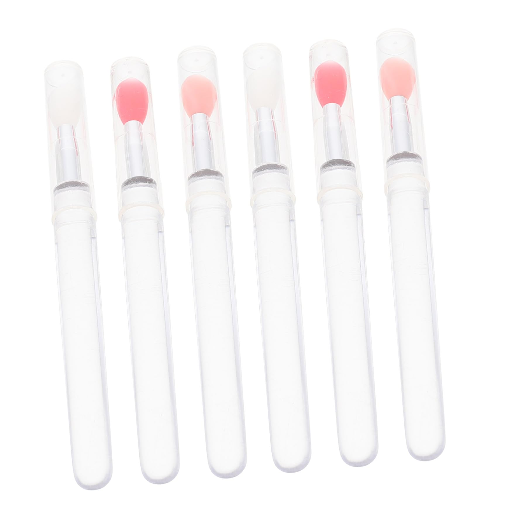 Beatifufu 6pcs Portable Silicone Lip Makeup Applicators Precision Lipstick Brush Lip Mask Brush Lipstick Applicator Eye Shadow Makeup Tool Easy to Carry Head for Enthusiasts