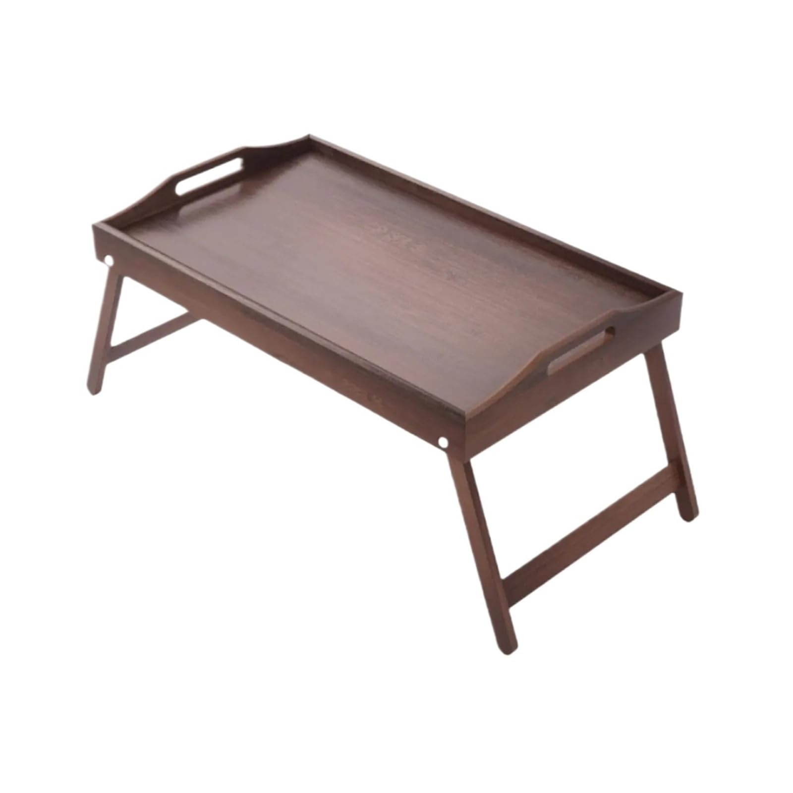 Plateau de lit pliable en bois avec poignée – Plateau de service multifonction pour canapé et chambre à coucher – Idéal pour un usage domestique (marron)