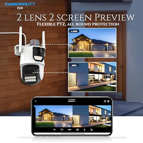 Image of XUGA Cybernautt Series Z13I 12MP Wireless Outdoor CCTV Camera | Dual Lens, Night Vision, Motion Detection, WiFi Surveillance, Home & Outdoor Safety