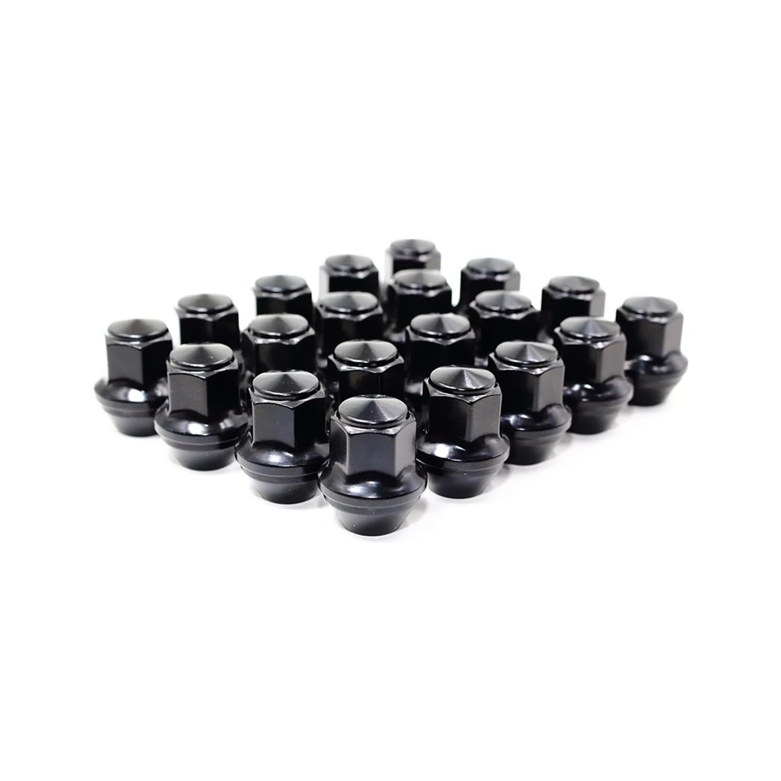 Fuzhgyeal 20Pcs Black 20 Pcs M14x1.5 Wheel Lug Nuts, 21Mm Hex 37Mm Length(20Pcs Black)