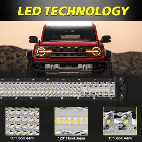 Image of 40 Inch LED Light Bar 310W Combo Quad Row Off Road Driving Light | Spot Flood Combo Beam, Super Bright Quad Row LED Work Light Roof Hood Light Bar for Trucks Pickup UTV SUV Boat Wrangler