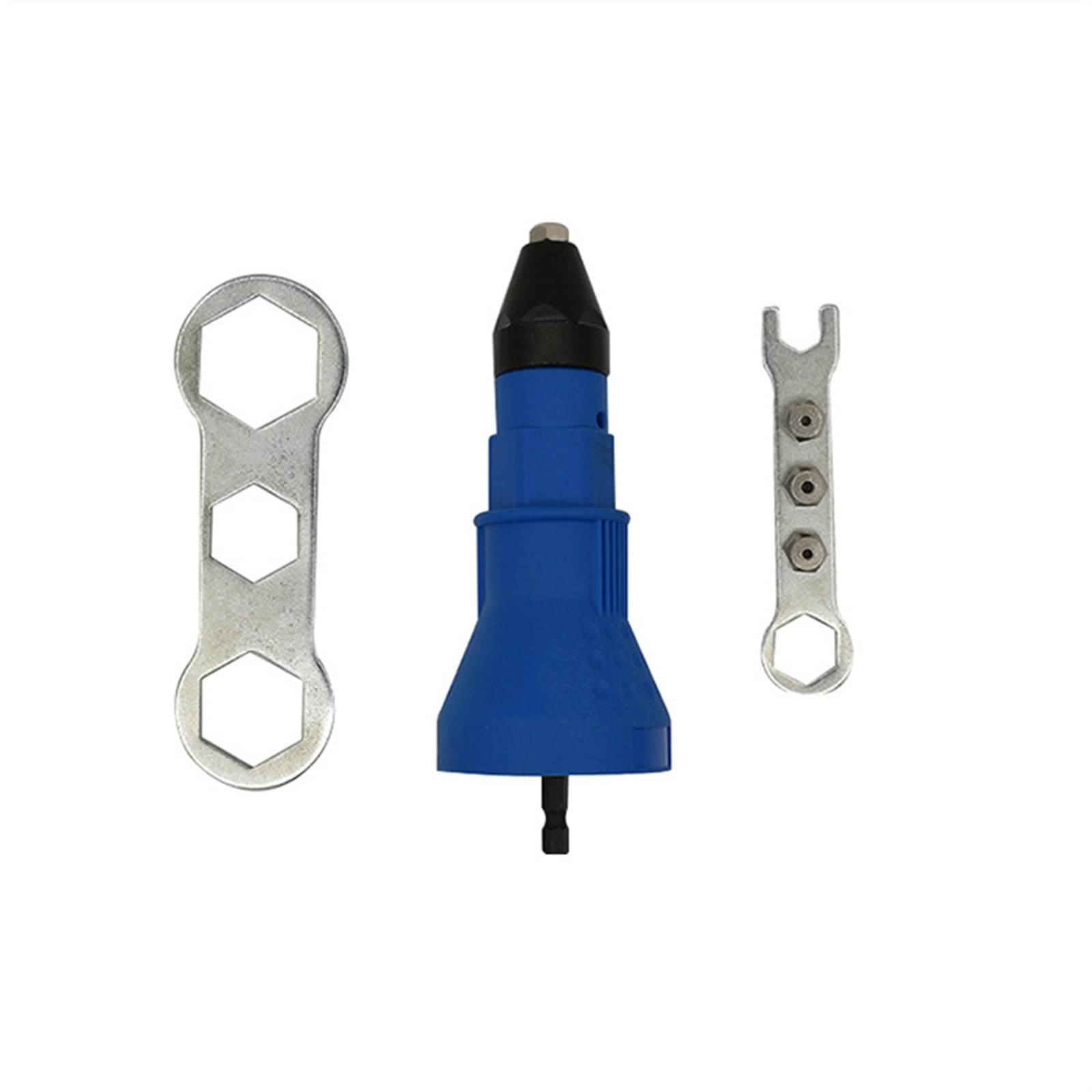NTOLFCS Electric Rivet Nut Gun Riveting Tool Fit for Cordless Drill Riveter Insert Nut Tool Electric Rivet Gun (Color : Black)(Blue)