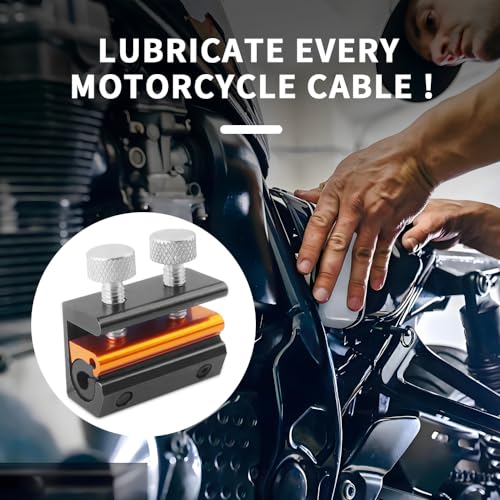 Image of Double-Headed Motorcycle Cable Luber Tool for Brake Cable Lubrication,Cable Lube Dispenser Motorcycle Tools for Motorcycles Bicycle Scooter,Universal Motorcycle Tools Cable Lube (Black Gold)
