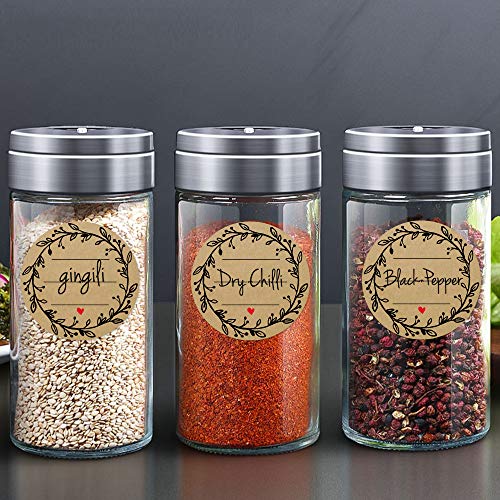 500 Pcs Jar Label Stickers Wreath Design Self-Adhesive Jar Labels For Storage Bin Food Container Canning Spice Oil Bottle Cosmetic Organizing Gift Tags Mason Jars Craft Stickers 2 Inch #TOP5
