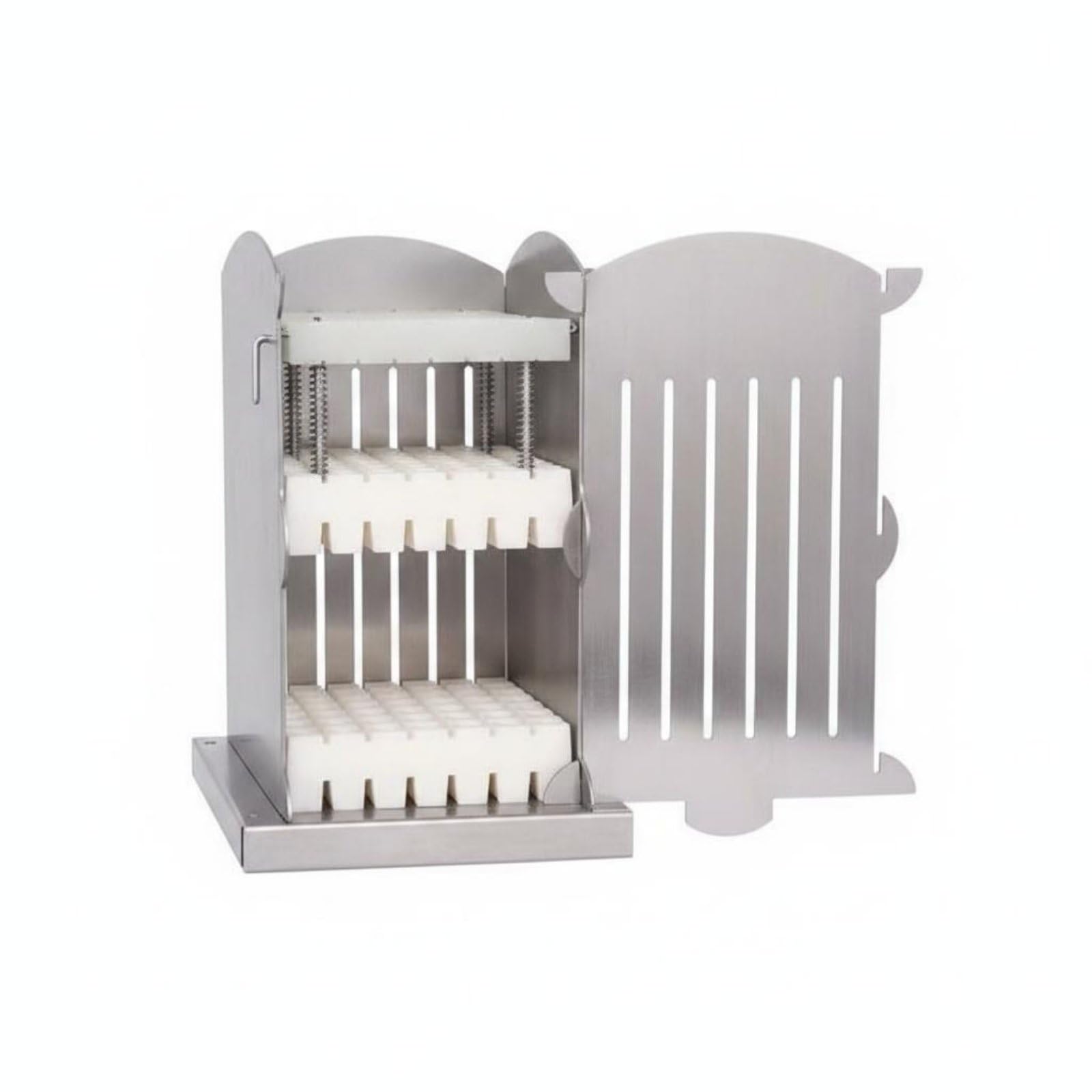 Baoblaze Spiedini Creatore Kebab Maker Pressa Accessorio Barbecue Metallo Robusto Acciaio Inox Struttura Staccabile Facile da Pulire Adatto per Feste All’aperto Cucina Domestica, 100 Spiedini 1.2CM