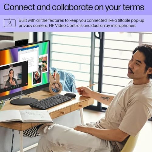 Image of HP 27 inch FHD Touchscreen Intel Ultra 7 AI All-in-One Desktop, 27 inch FHD Touchscreen, Intel Ultra 7 255U, 32GB DDR5 RAM, 2TB SSD, Wired Keyboard & Mouse, Wi-Fi 6, Win11 Home, Bundle with 64GB Flash Drive
