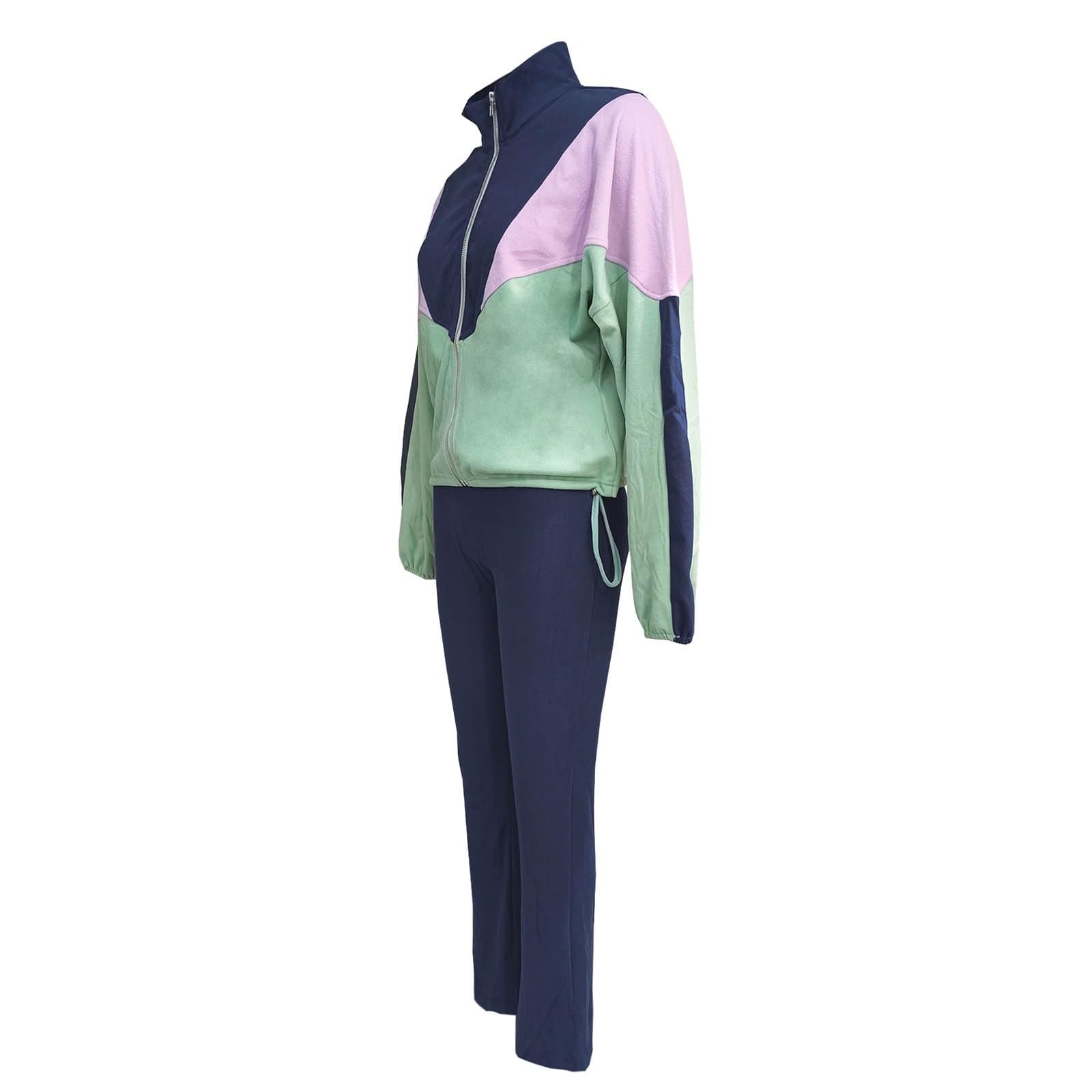 Conjunto CháNdales Para Mujer 2 Piezas Conjunto Deportivo Femenino de Dos Piezas con Chaqueta Cremallera y Pantalones Ajustados para Yoga Gimnasio Entrenamiento Físico y Uso Diario