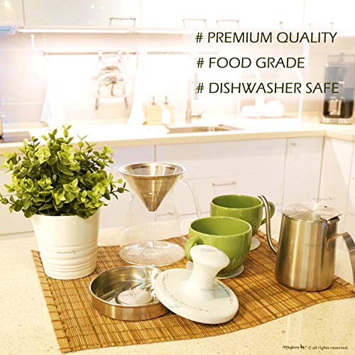 Meykers Burger Press 5" Hamburger Press Patty Maker | Patty Press Burger Mold Ring | with 100 Patty Papers | Porcelain Smasher Stainless Steel Shaper Smash for Meat Beyond Veggie Turkey Vegan Beef