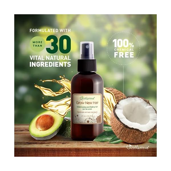 Grow-New-Hair-Treatment-Hair-Regrowth-Oil-Natural-Hair-Care-Hair-Growth-Treatment-For-Men-and-Women-Just-Nutritive-4-Oz Grow New Hair Treatment | Hair Regrowth Oil | Natural Hair Care | Hair Growth Treatment For Men and Women | Just Nutritive | 4 Oz