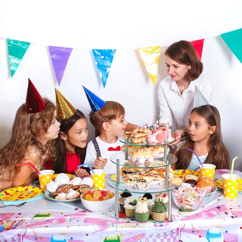 Hacaroa 3 Pcs Tempered Glass Cupcake Stands for Party, 9,11,12.6 Inch Round Food Display Stand Clear Retail Risers for Cakes, Desserts, Pastries, Appetizers - Image 7