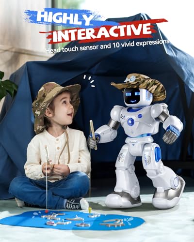 Ruko 1088 Smart Robots for Kids, Large Programmable Interactive RC Robot with Voice Control, APP Control, Present for 4 5 6 7 8 9 Years Old Kids Boys and Girls, Blue & Pink - Image 9