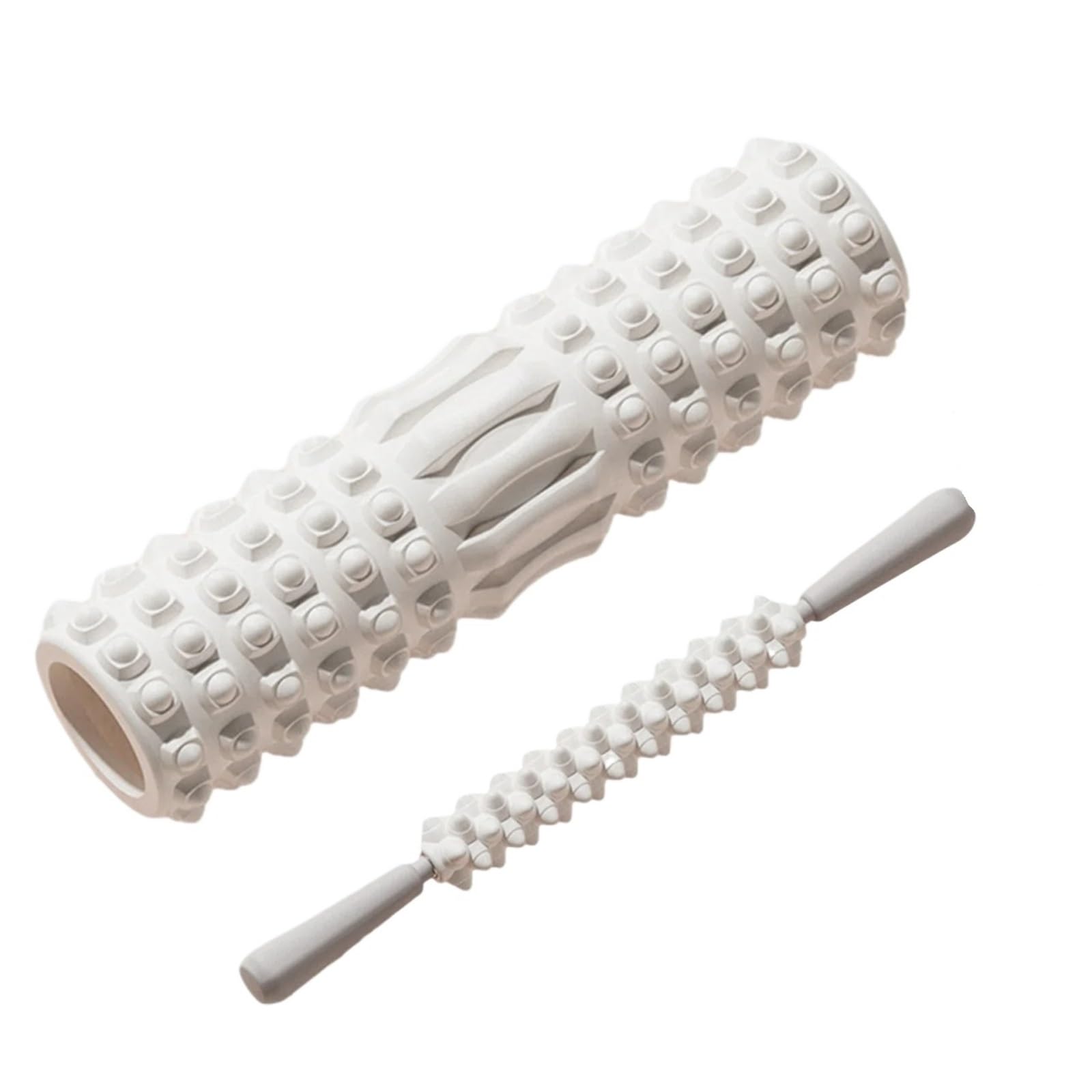 Rullo for massaggio muscolare in schiuma da 2 pezzi in for densità posteriore Muscolo Gambe Braccia for allenamento fitness Yoga Per Sport(White)